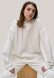 White sand color three-thread insulated hoodie